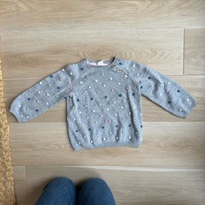 Polka dot Pom Pom toddler sweater